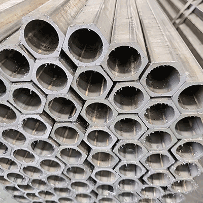 Special-shaped tube with outer octagonal shape and inner round shape
